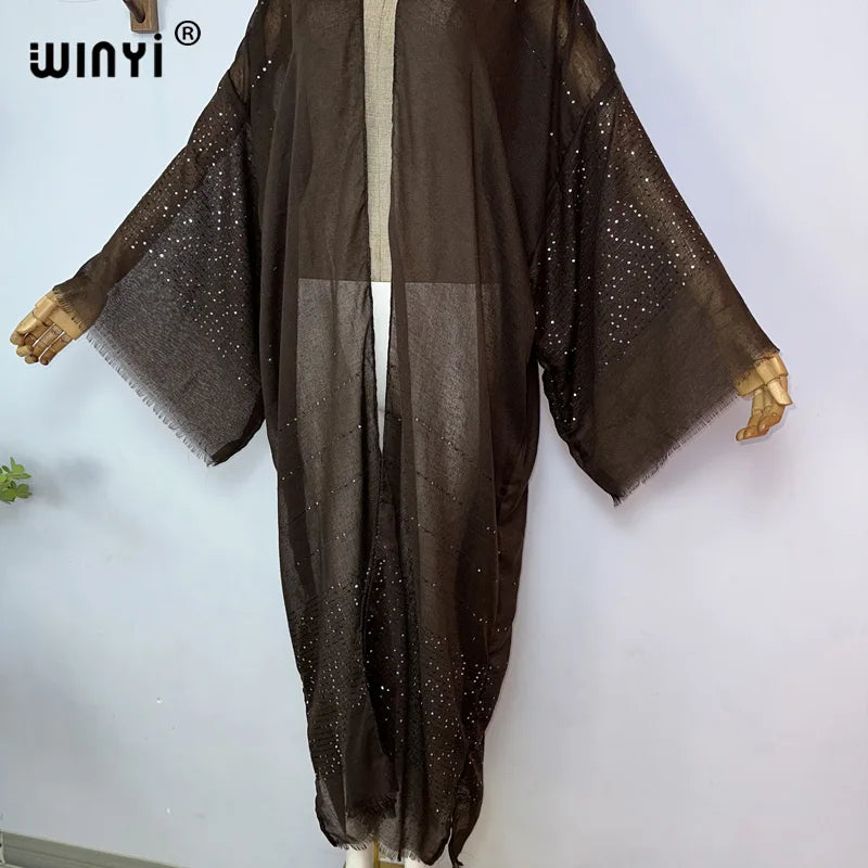 BRAND NEW African Luxury Women 12 Colors/Patterns Bohemian Gold Thread Monochrome Elegant Casual Dress Cardigan Swimwear Swimsuit Cover Ups Sexy Kimono Ladies Summer Maxi Cover-Up Dress