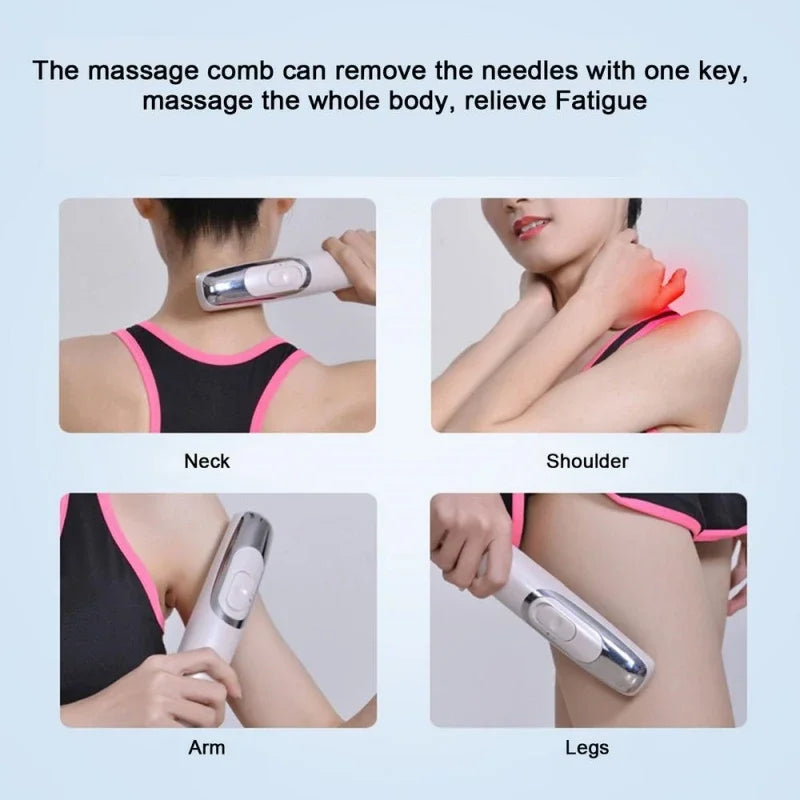 2 in1 Electric Hair Straightening Massage Comb Vibration LED Red Light Therapy Scalp Brush Hair Growth Accessories Body Massage Head Pain Relief Hair Care Health Care Supplies