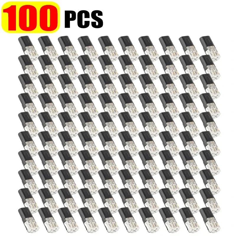 200 PCS Set Double Wire Plug-in Connectors with Locking Buckle Car Home Office Computer Wire 2 Way Terminal Block Waterproof Quick Connector Cable Clamps Snap Electrical Accessory Sets