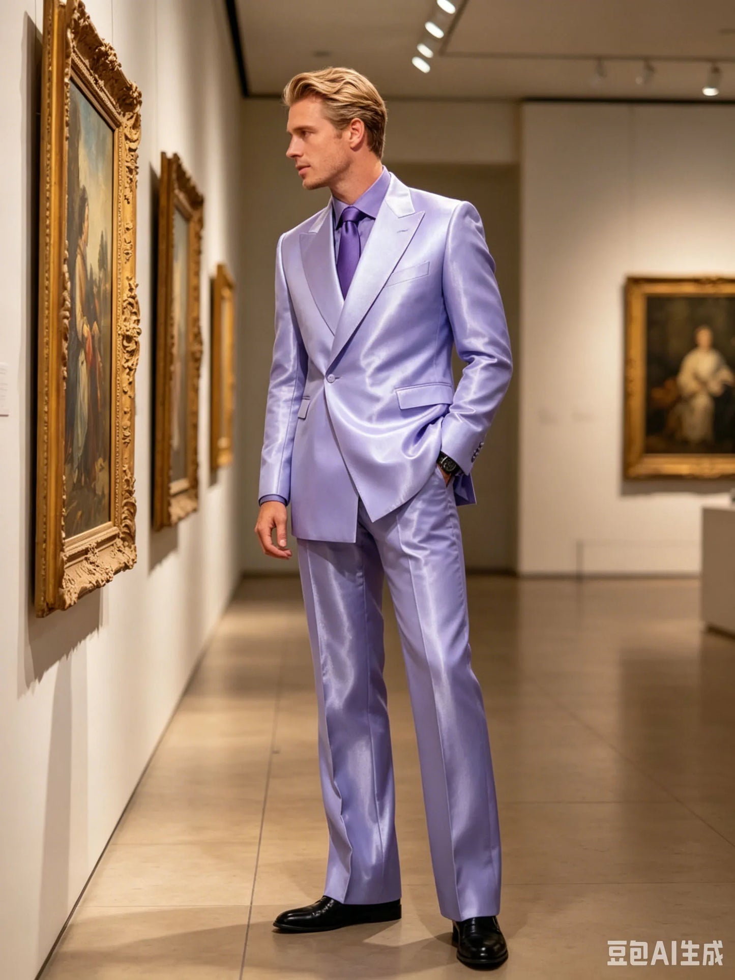 8 Colors 2 PCS Set S-7XL Extra Plus Size Luxury Men‘s Satin Suit Peak Lapel Slim Fit Tuxedo Jacket Straight Leg Pants Formal Outfit Wedding Prom Party Groom.