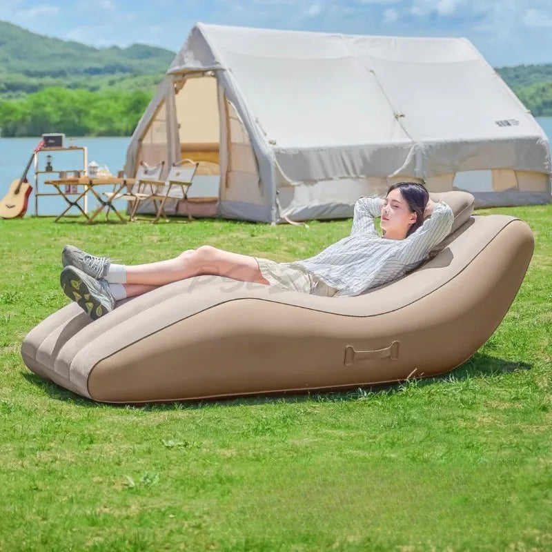 Fully Automatic Luxury Style Inflatable Sofa for Outdoor Beach Camping Garden Lazy Rest Complete Set of Portable Inflatable Outdoor Sofa