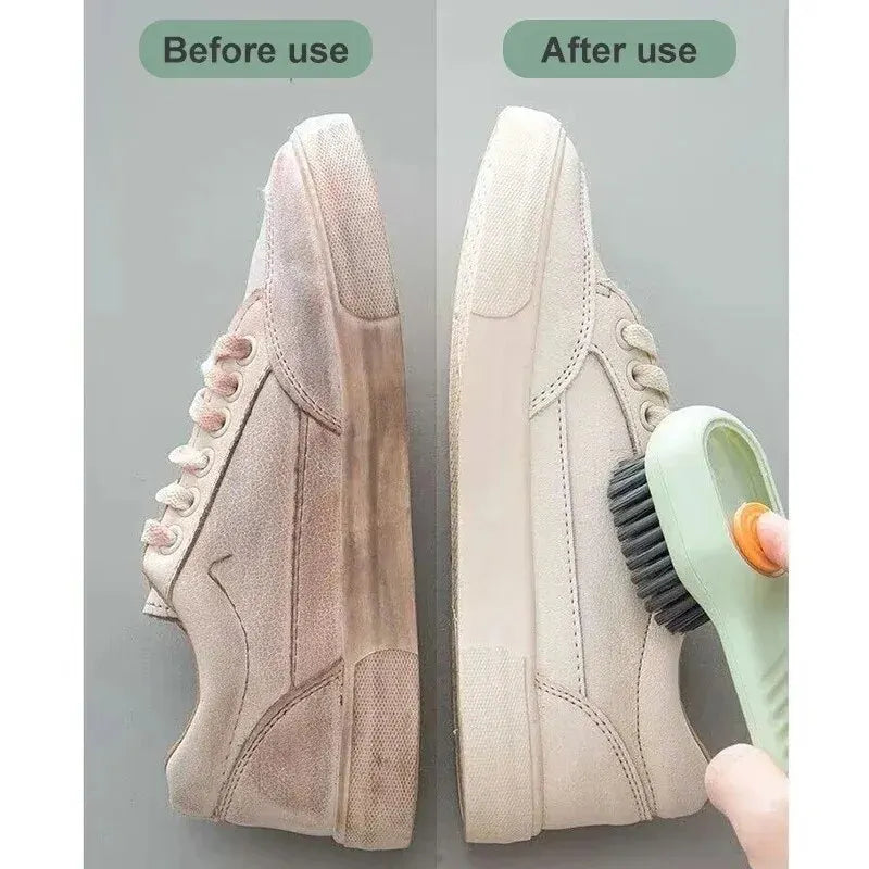 NEW Arrivals Multi-Function Cleaning Shoe Brush Soft Automatic Liquid Shoe Brush Long Handle Clothes Soap Brush With Hook Clean Tool
