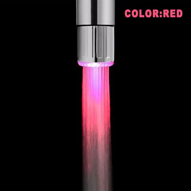 LED Kitchen Faucet Aerators 3-color Sink Faucet Power Shower Light Temperature control Kitchen Tap RGB faucet Shower Head
