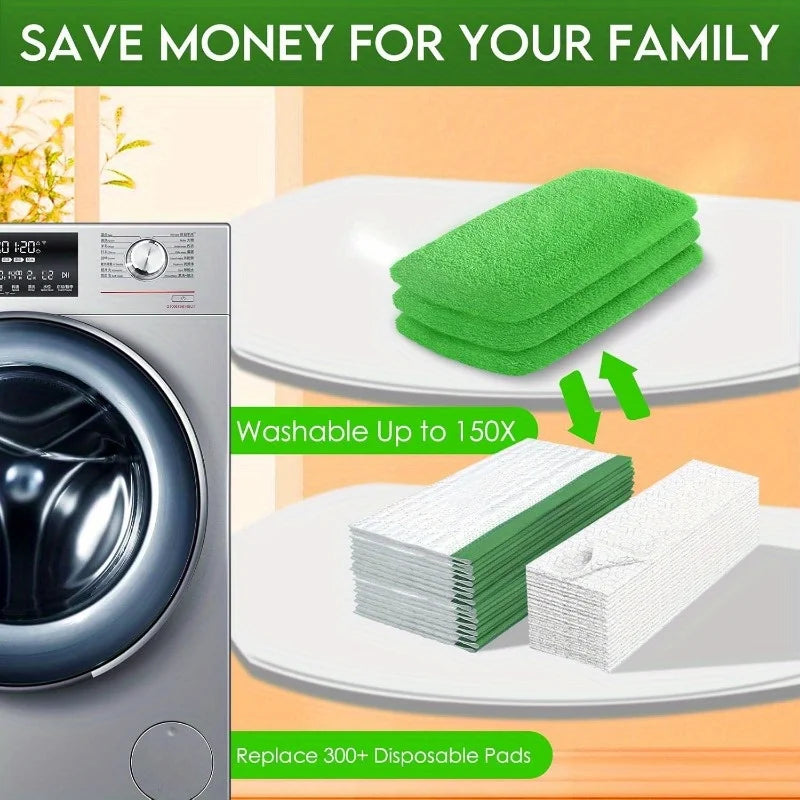 4 PCS Set Gray Color Reusable Mop Pads with High Water Absorption and Ultra-fine Fiber Cleaning Pads That Can Firmly Adhere To Most Standard Mops
