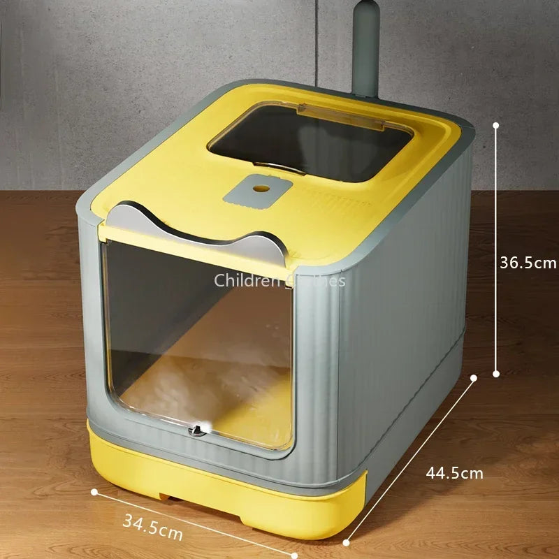 NEW Arrivals Foldable UV Cat Litter Box Fully Enclosed UV Sterilization Cats Toilet Anti-Splashing Large Capacity Kitten Bedpan Cat Accessories Cleaning Devices Pets Products