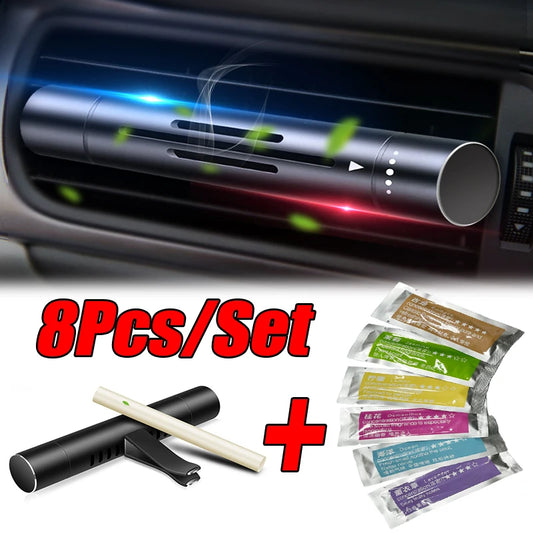 NEW Arrivals 8PCS/Set Car Air Vent Perfume Car Air Freshener Flavoring Smell Aroma Car Perfumes Natural Essential Oil  Air Freshener Parfum Auto Interior Accessories