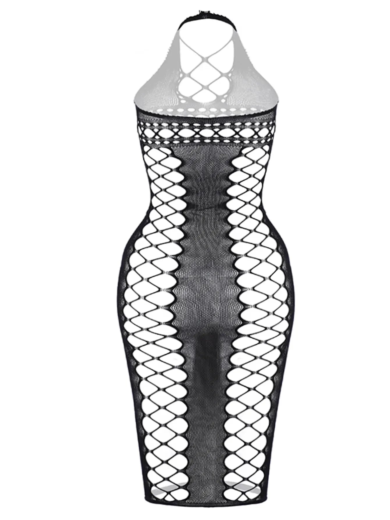 1PC Women Sexy Fishnet Cover Up Without Bikini Hollow Out Bodycon Dress Streewear See Through Beachwear Summer Swimwear Qq526