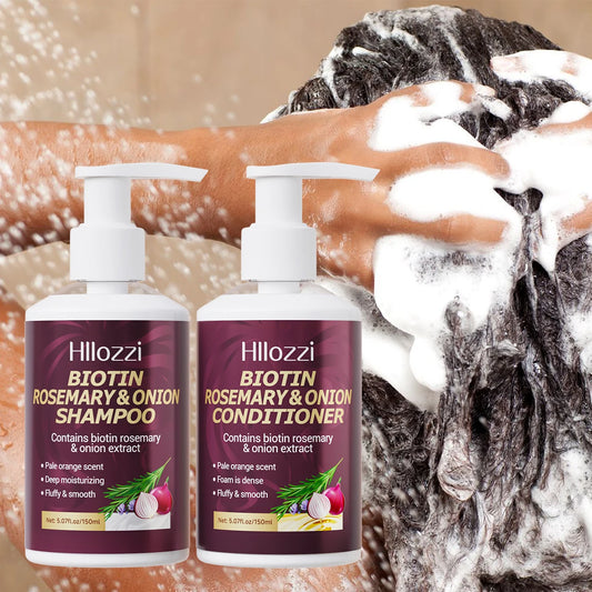 2 PCS 150ml Set Biotin Rosemary & Onion Hair Care Set – Shampoo + Conditioner, Strengthen & Nourish, Hair Care Supplies