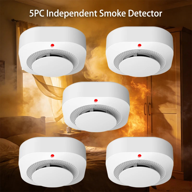 1/3/5 PCS Set  Independent Home Smoke Emergency Alarm Sensor Detector Security Protection House Fire Alarm Smoke Detector Sensor High Sensitivity Office Business Shops Pubs Security Supplies