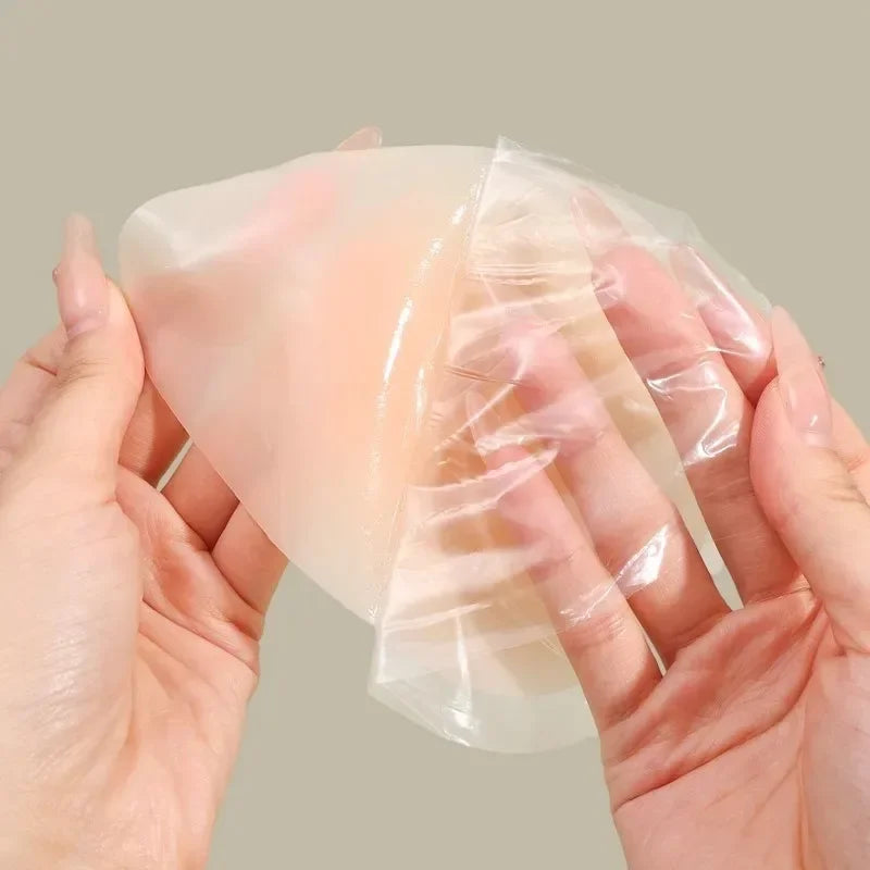 2 Pairs Set No Glue Sticky Nipple Cover Plunge Droplet Invisible Bra Ultra Thin Seamless Silicone Stickers Lifting Breast Pasties Pads Ladies Underwear Accessory Sets