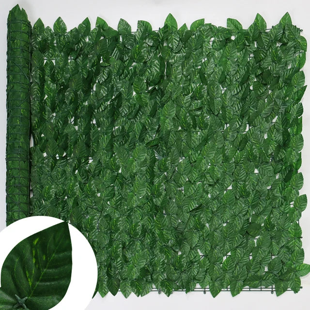 NEW Arrivals 50×500cm Leaf Fence Ivy Privacy Screen Balcony Privacy Garden Leaves Fence Artificial Hedge Apple Leaf Outdoor Fence Decoration Accessories Home Supplies
