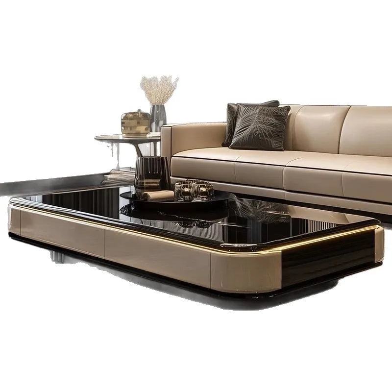 Italian Light Luxury Coffee Tea Table Marble Microcrystalline Stone Large Household Villa Storage Table Home Office Hotels Luxury Furniture Supplies