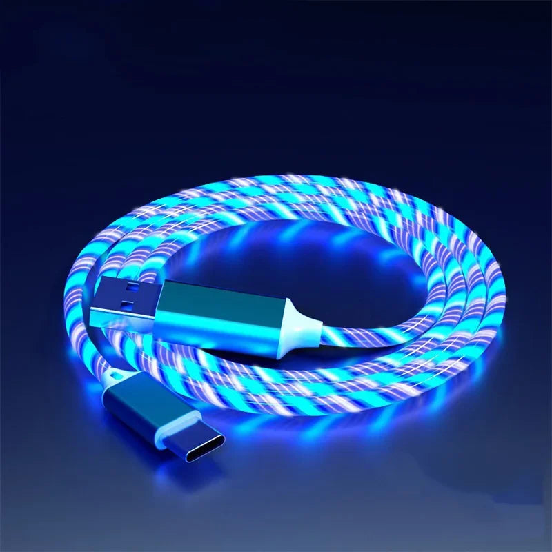 NEW Arrivals Luminous LED Light 5A 1M 2M USB  Type C Fast Charging Cable for iPhone 15 16 Pro Max Xiaomi Samsung OPPO Huawei Mobile Phones Accessories
