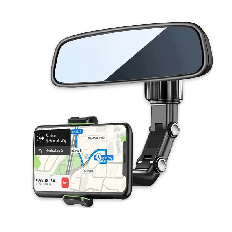 Rear View Mirror Phone Holder for Car, 360° Rotating Phone Mount, GPS Holder Universal Car Phone Holder for All Smartphones