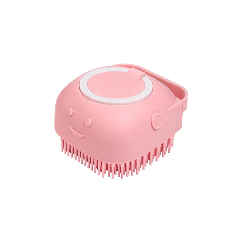 2 PCS Set Dog Bath Brush Silicone Pet Shampoo Brush Soap Dog Scrubber Cat Massage Grooming Wash Comb Soft Rubber Puppy Clean Brush Pets Grooming Tools