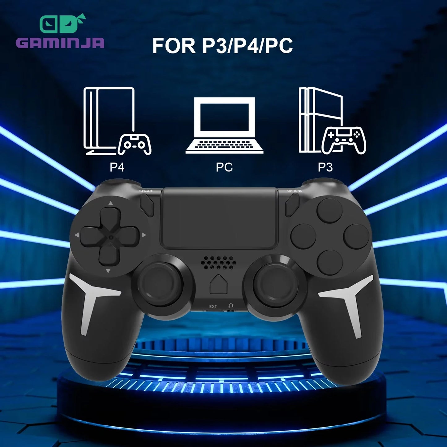 NEW Black/White Color 6-Axis Gyroscope Dual Vibration With touch pad Wireless Gamepad Bluetooth Controller For PS4 PS3 Console Computer PC