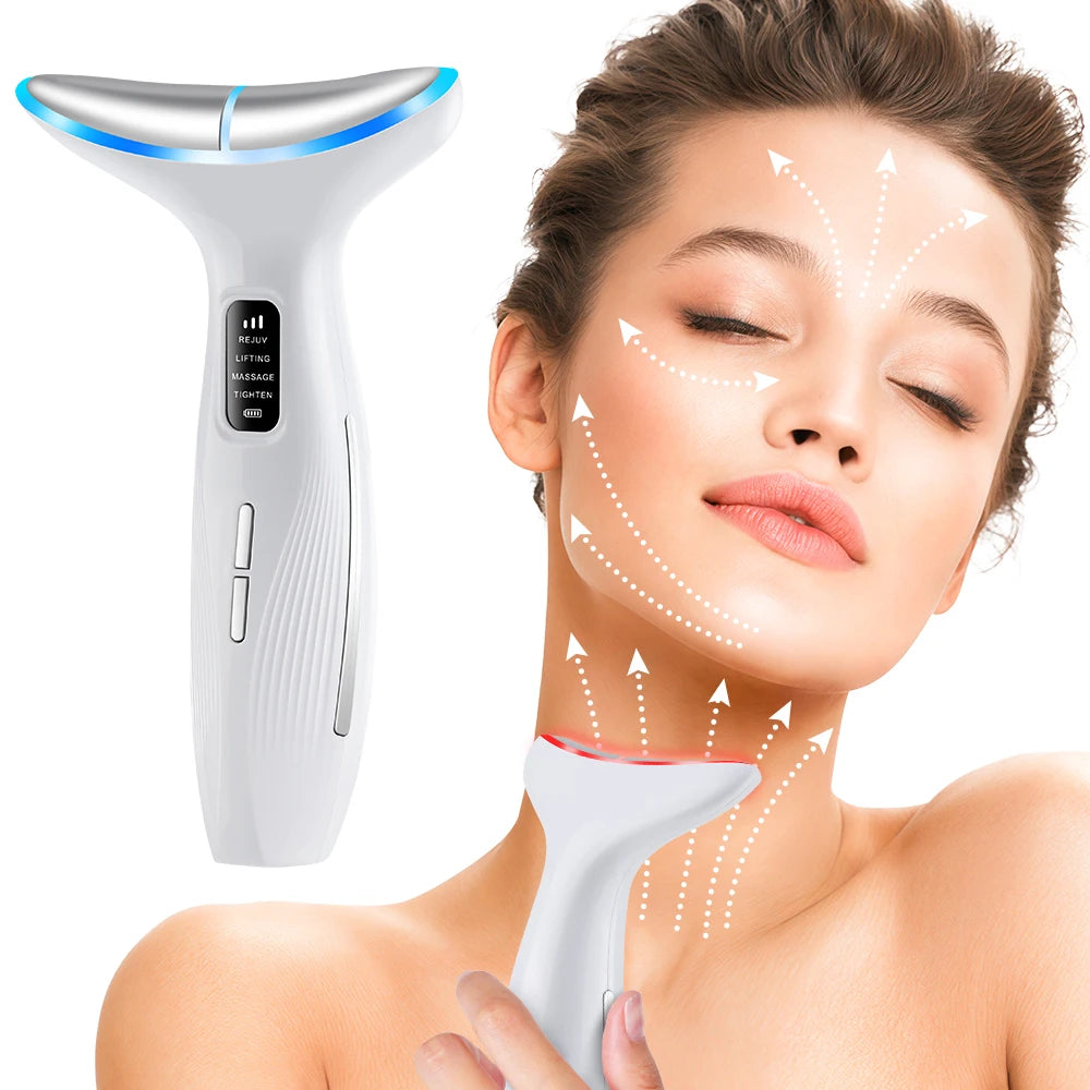 EMS Facial Lifting Device Neck Face Eye Massager Face Slimming Beauty Skin Phototherapy Machine Anti Aging Reduce Double Chin