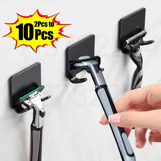 NEW 10PCS Set Shaving Razor Holder Multi-Function Men Shaving Shaver Storage Hook Wall Shelf Razor Rack Bathroom Kitchen Accessories Hooks