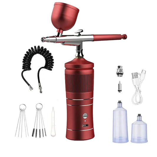 Full Set Rechargeable Wireless Airbrush Compressor Kit Air Brush Paint Sprayer Gun Water Oxygen Deep Hydrating Machine for Nail Art Tattoo Makeup Cosmetic Sets