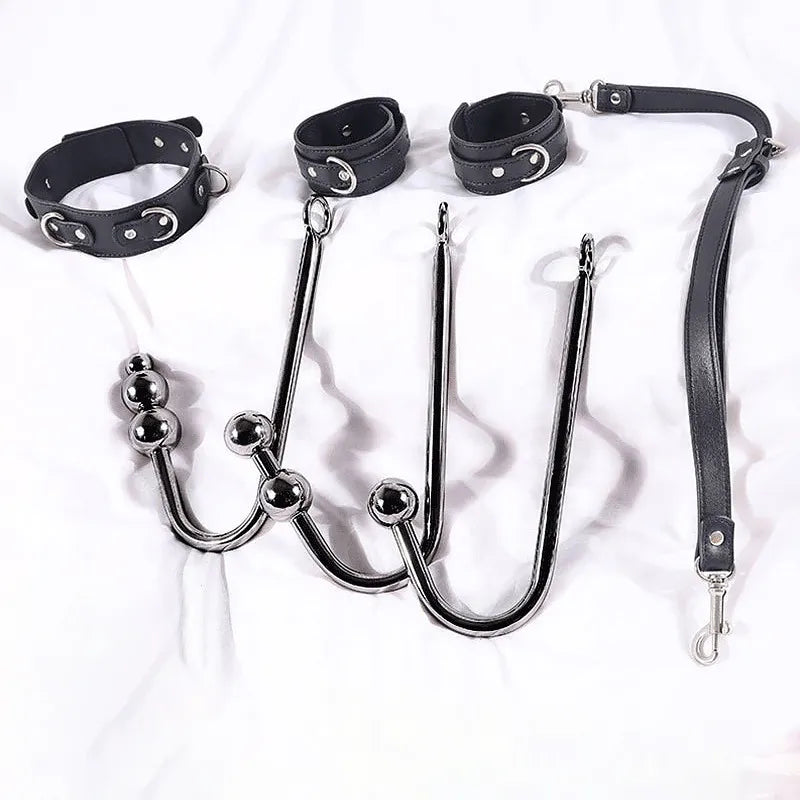 BDSM Alternative Sexual Couples Kit Metal Anal Hook Harness Necklace Bondage Handcuffs Sex Toys for Women Sadomasochism Accessor