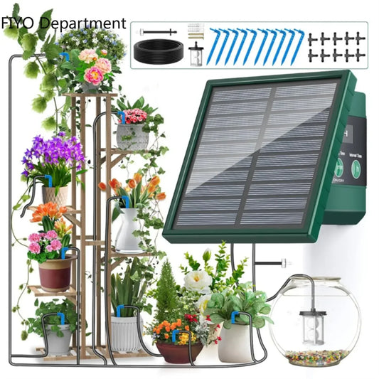 NEW Arrivals Solar Irrigation System for Garden Balcony Automatic Drip Irrigation System DIY Garden Watering System Drip Hose Irrigation Home Indoor Outdoor Watering Products