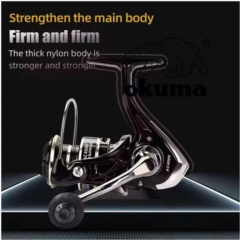 Original OKMUA Spinning Fishing Reel 2000 - 7000 Series Ultralight Max Drag 10kg 5.2:1 Surfcasting Spinning Reel Saltwater Jigging Reels Fishing Accessories