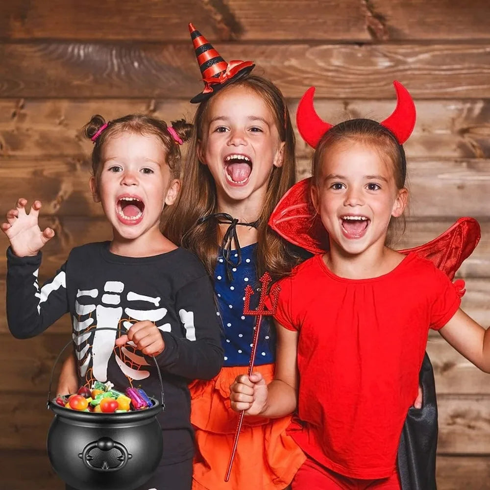 Halloween Trick or Treat Large Wizard Witch Cauldron Decoration Prop Halloween Irish Parties Table Centerpieces Candy Holder Table Halloween Haunted House Decoration