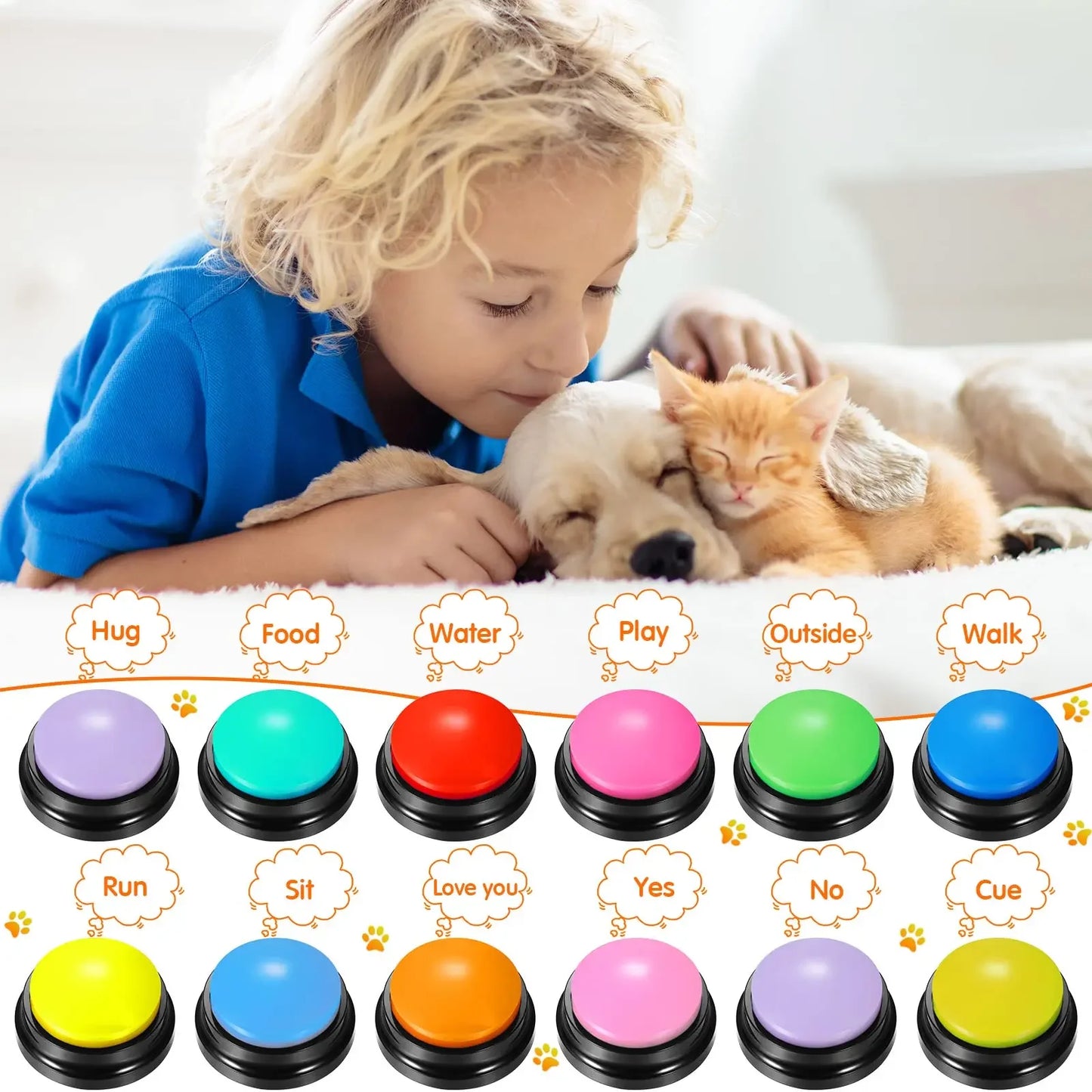 Funny Dog Recordable Pet Toys Travel Talking Pet Starters Dog Speaking Buttons Portable Cute Pet Supplies Communication Dog