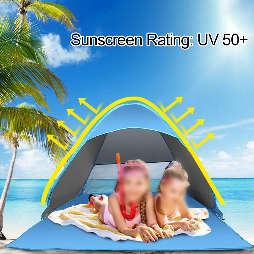 Quick Automatic Beach Tent Outdoor Beach Shade Sun Shelter Tent UPF50+ Portable Beach Canopy For Camping Fishing