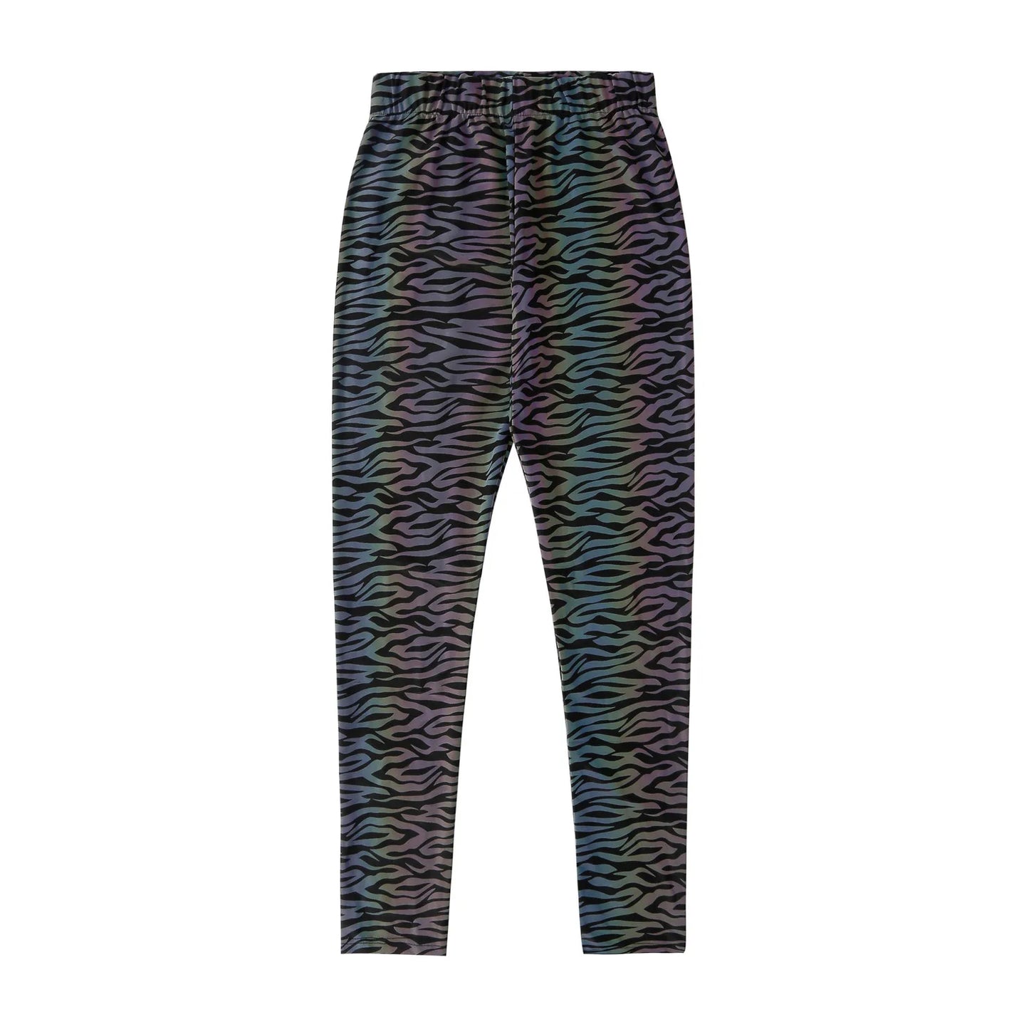 NEW Arrivals S-2XL Knitted Elastic Rainbow Reflective Leggings Skinny Pants Women Ladies Streetwear Sports Bikers Cycling Evening Beach Party Night Club Dancing Rave Party Reflect Light In Dark Trousers Female Girls Casual Fa