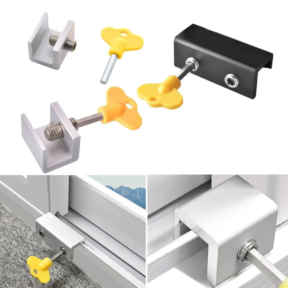 NEW Arrivals Babies Kids Pets Anti-Theft Limit Shutter Door Lock Adjustable Window Restrictor Lock Stopper Safety Locks Child Protection Baby Safety Device