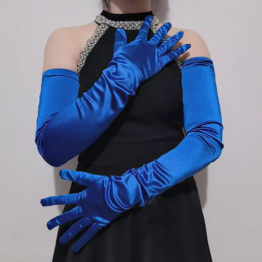 70cm KayCrowne Fashion Sexy Gloves Women Grace Thin Breathable Club Wedding Party Prom Dancing Dress Glove Satin Long Gloves