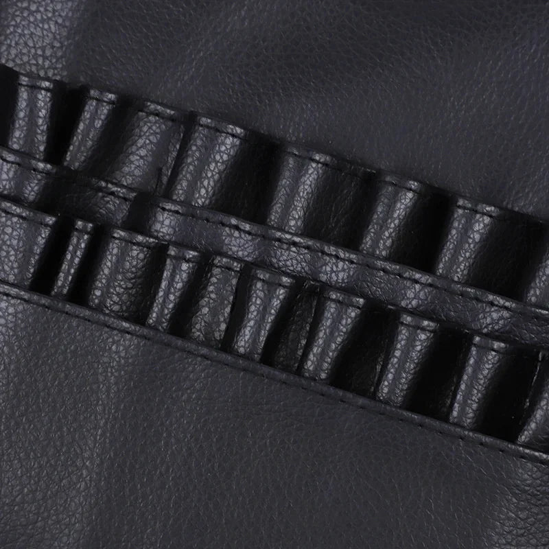 NEW Arrivals Professional 1PC Black Cosmetic Make-Up Brush Holder 2 Arrays Apron Bag with Artist Belt Strap for Women Hairdressing Scissor Bag Women Cosmetic Accessories