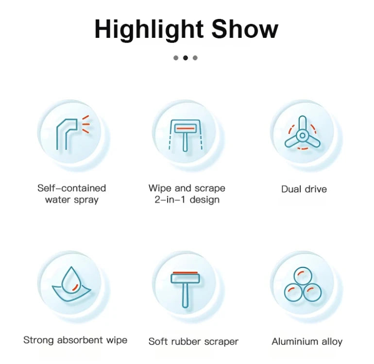 Upgraded Cutting-Edge High Pressure Misting Glass Cleaner and Water Scraper Combo Window Scrub Glass Doors Cleaner Home Office Cleaning Supplies