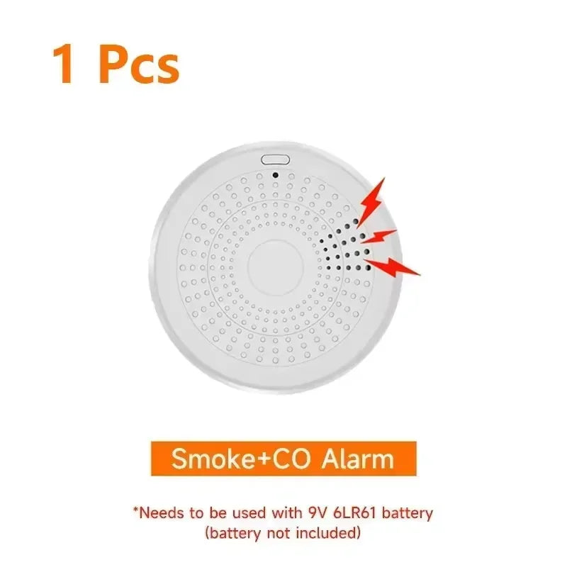APP Control TUYA Wi-Fi 2-in-1 Smoke & CO Detector Fire Alarm 85dB Sound Alert Smart Life APP Control Home Office Business Shops Security System