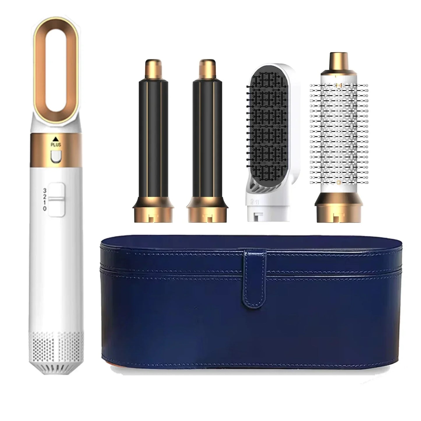 5 In 1 Set Hair Dryer And Hot Air Comb Brush With Curling Iron Hair Straightener For Fast Drying Curling Straightening And Styling Women Beauty Salon Spa Accessories Hair Care Tools Set Kit