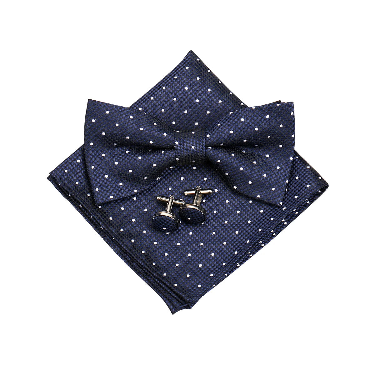 3 PCS Set 55 Colors Luxury Paisley Bowtie Suit Man Bow Tie Pocket Square Cufflinks Wedding Bowknot Accessories Butterfly Neckwear Adjustable Adult Ties