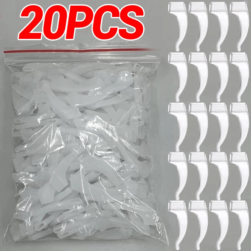 100 PCS Set Anti-Slip Silicone Ear Hooks Glasses Eyeglasses Leg Elastic Ear Grip Stopper Bracket Fastener Accessories Temple Anti-Fall Eyewear Holder Women Men Optical Accessories