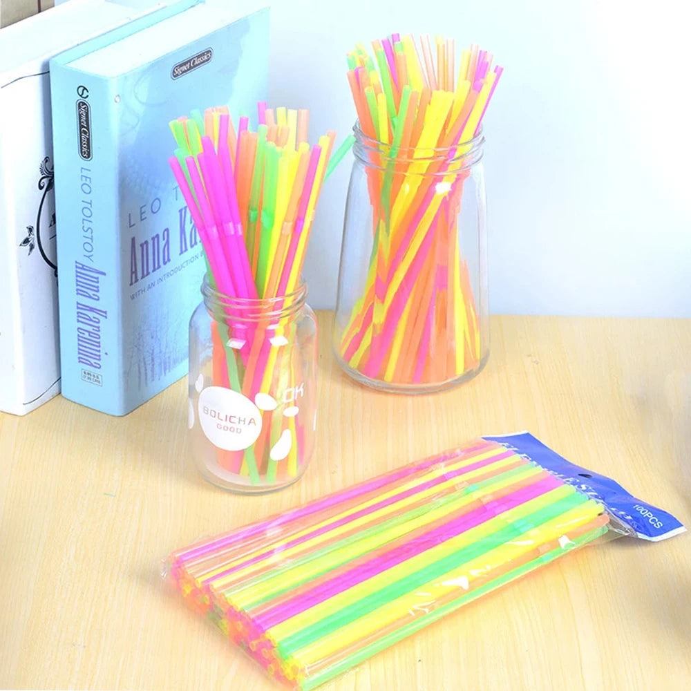3000 PCS Set Multicolor Black Drinking Straws Cocktail Cola Bar Party Wedding Kitchen Beverage Straw Palette for Hotels Restaurants Pub Night Club