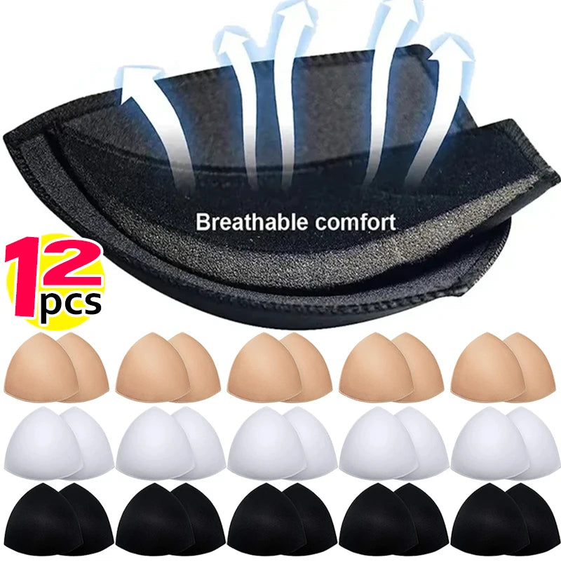 NEW Arrivals 3-6 Pairs Set 3 Colors Soft Bra Pads Inserts Removable Bra Pad for Women Breast Push Up Enhancer Bra Pad Sports Bras Cups Insert Bikini Swimsuit Lift-Up Pads