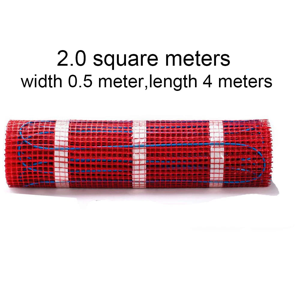 NEW Arrivals 230V 150W/M2 Electric Radiant Underfloor Dual Core Heating Fiberglass Mesh Mat Kit System For Tiles Ceramic Porcelain Stone Heating Home Winter Supplies