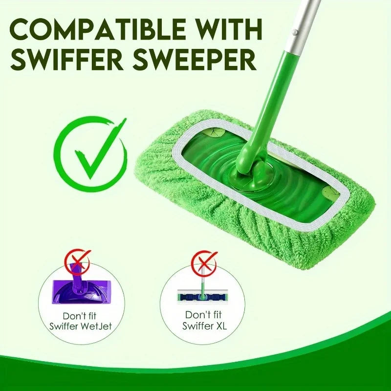 4 PCS Set Gray Color Reusable Mop Pads with High Water Absorption and Ultra-fine Fiber Cleaning Pads That Can Firmly Adhere To Most Standard Mops