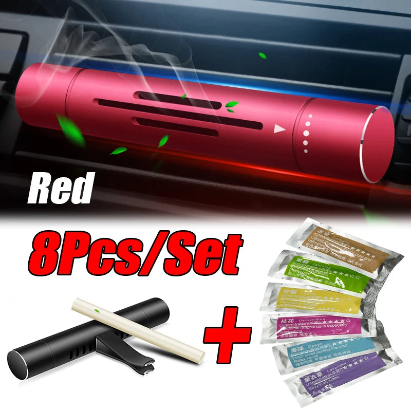NEW Arrivals 8PCS/Set Car Air Vent Perfume Car Air Freshener Flavoring Smell Aroma Car Perfumes Natural Essential Oil  Air Freshener Parfum Auto Interior Accessories