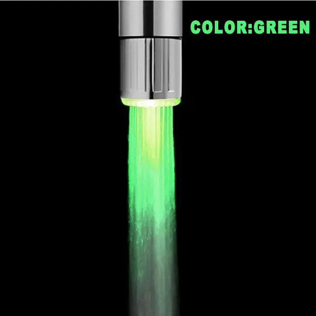 LED Kitchen Faucet Aerators 3-color Sink Faucet Power Shower Light Temperature control Kitchen Tap RGB faucet Shower Head