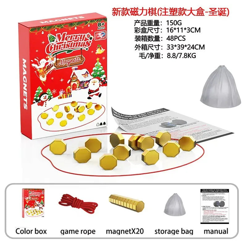 10 Colors Family Party Games Magnetic Stones Chess Game Interactive Magnet Board Strategy Game for Kids Adults High Quality Longest Side 3.4cm Home Games