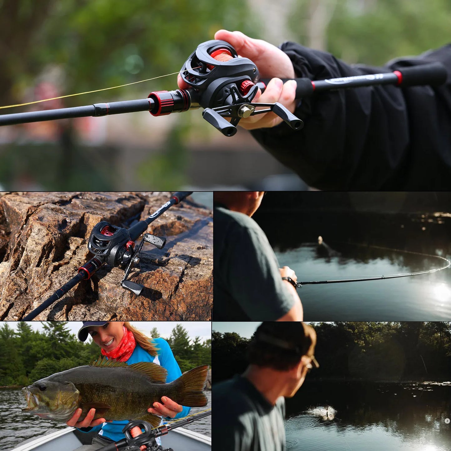Full Set Professional  Fishing Combo 1.8-2.1m Carbon Fiber Rod  7.2:1 High Speed Reel with Diverse Lures for Freshwater Saltwater Ocean Lake Pond River Fishing Tool Sets