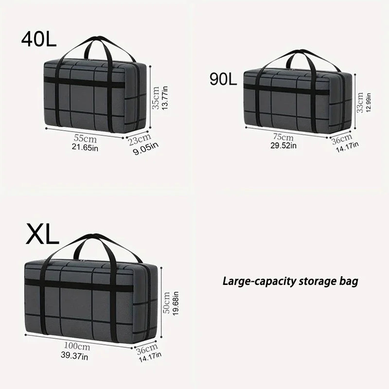 3 PCS Set Large Capacity Outdoor Moving Travel Packing Hand-Held Clothes Storage Organizer Bag Foldable Dust-Proof Non-Woven Fabric Packing Bags Bedroom Wardrobe Organizer Sets