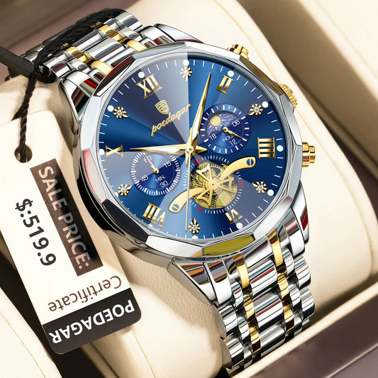Low Price Sales are Limited Luxury Men Watch Top Original Waterproof Luminous Chronograph 13 Colors Man Wristwatch Stainless Steel Quartz Men's Watches Luxury Gift for Boyfriend Husband