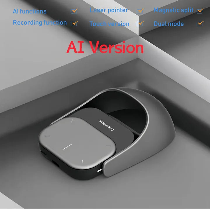 Ai Version Chat-GPT  2 Detachable Wireless Bluetooth Air Mouse Wireless Touchpad All-in-one Pocket AI Recording Chat-GPT Enabled Mouse Customized Gaming Mouse Electronic Supplies