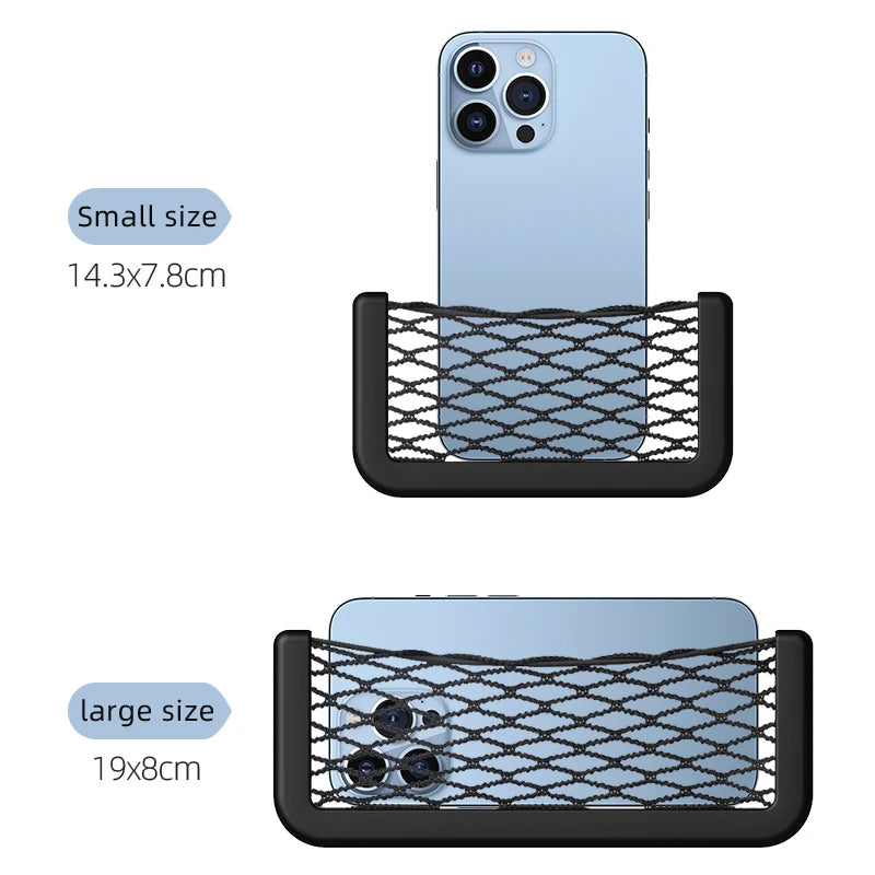 Universal Car Organizer Mesh Bag Elastic Wallet Mesh Phone Holder For Mercedes BMW Toyota Corolla Prius Yaris Rav4 CHR Aygo Hilux Raize Camry Cars Interior Accessories
